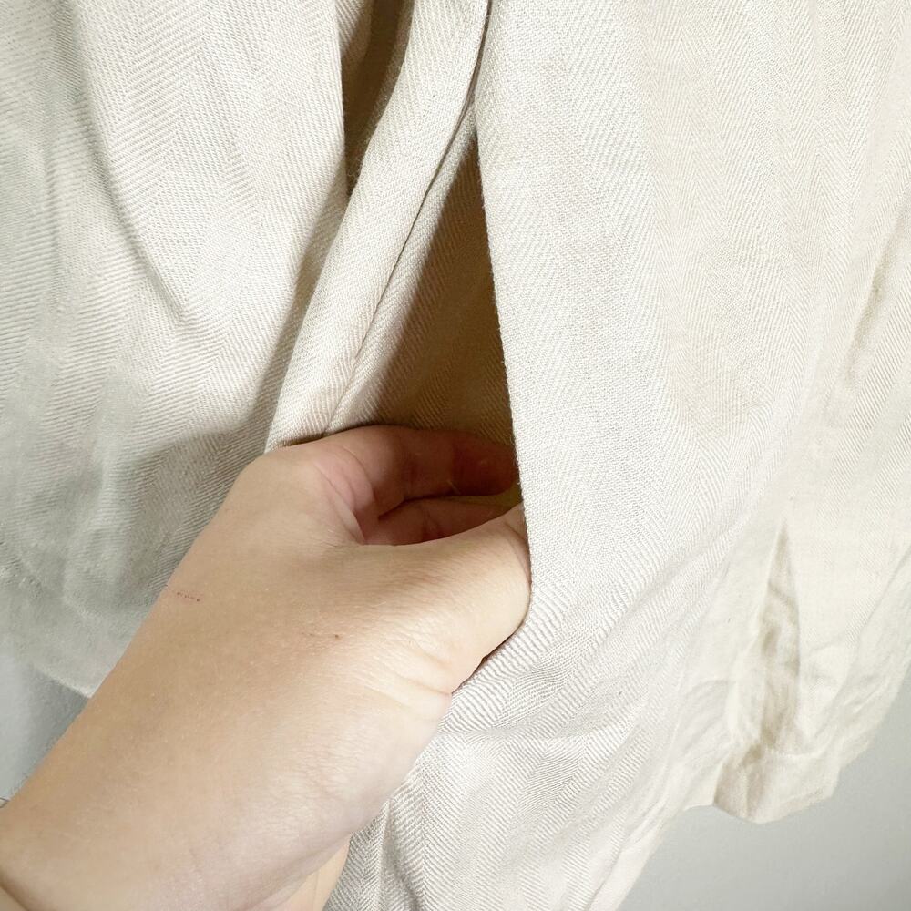 Bondi Born Sand Portuguese Linen Relaxed Bell Sleeve Delphi Dress XS - Picture 8 of 12